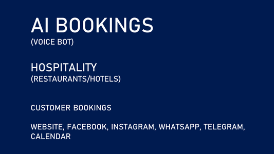 AI Bookings (Voice Agent) for the Hospitality (Restaurants/Hotels)